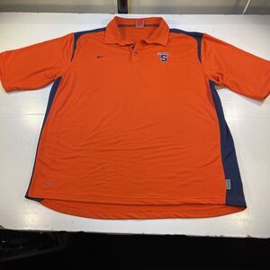 SYRACUSE COLLEGE FOOTBALL SU GOLF POLO SHIRT Mens XL Orange Nike